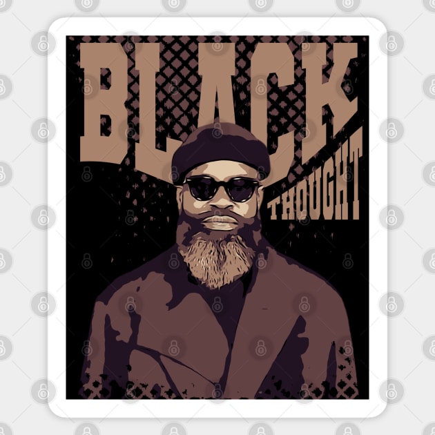 Black Thought // Vintage poster Sticker by Degiab